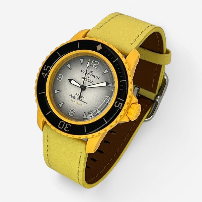 Bracelet Blancpain x Swatch Design en Cuir Véritable