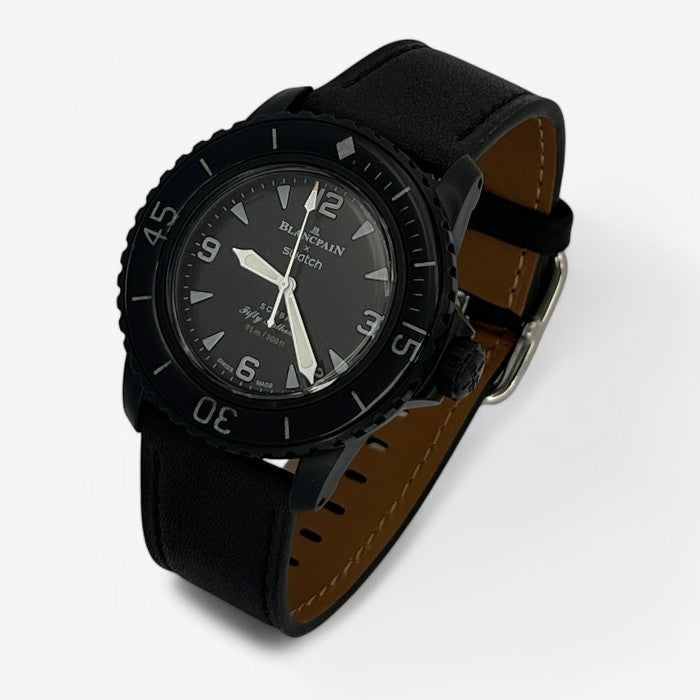 Bracelet Blancpain x Swatch Design en Cuir Véritable