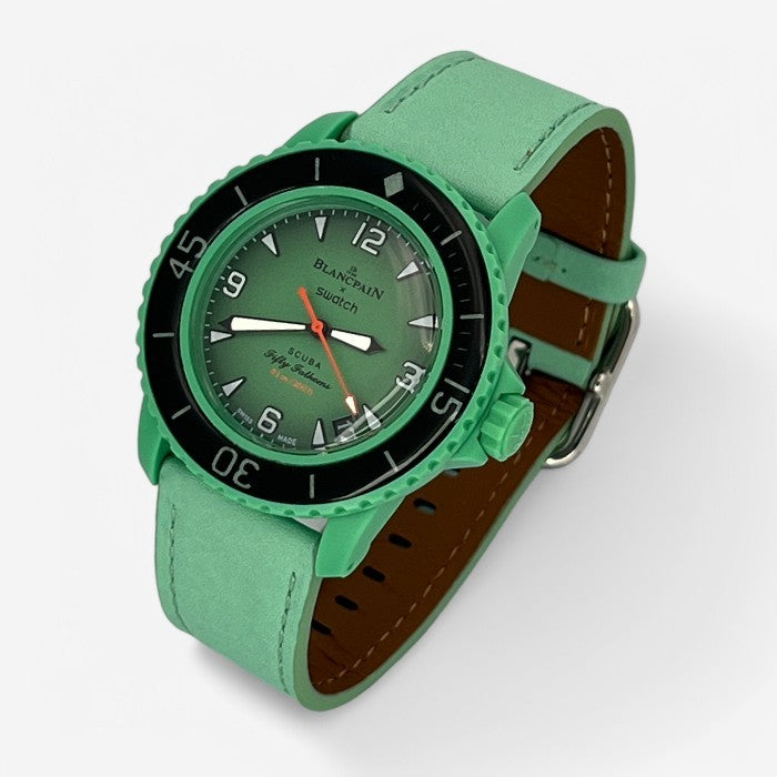 Bracelet Blancpain x Swatch Design en Cuir Véritable