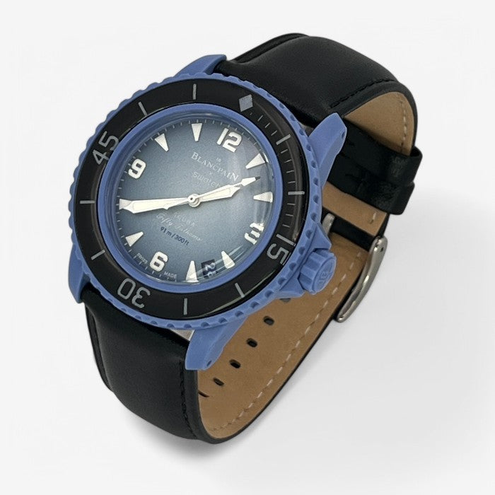 Bracelet Blancpain x Swatch en Cuir Véritable Lisse