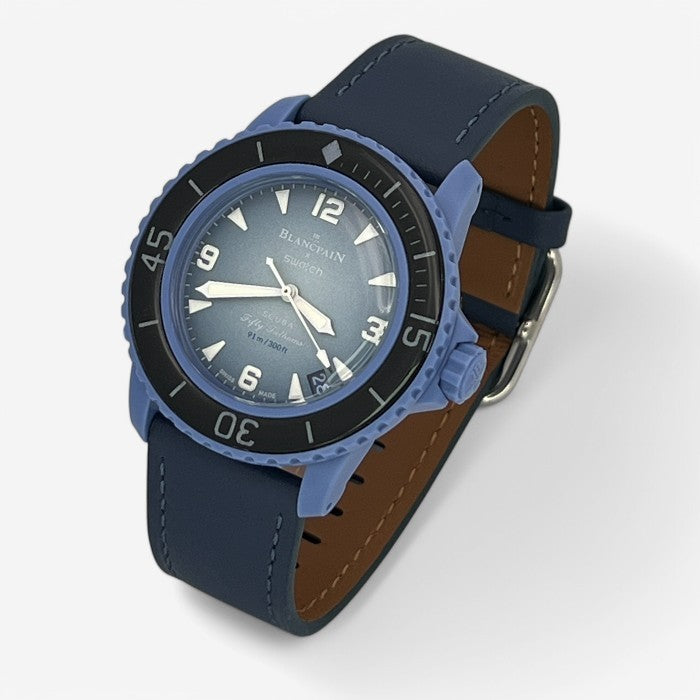 Bracelet Blancpain x Swatch Design en Cuir Véritable