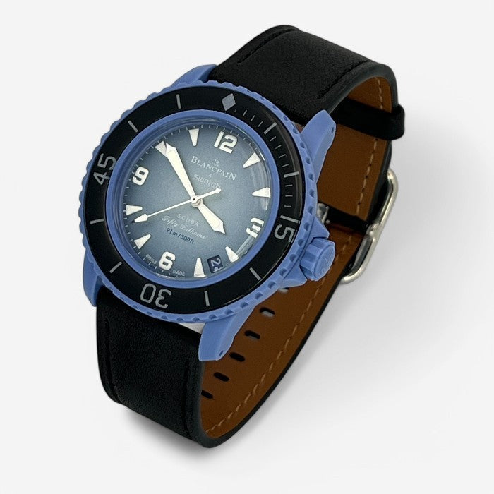 Bracelet Blancpain x Swatch Design en Cuir Véritable