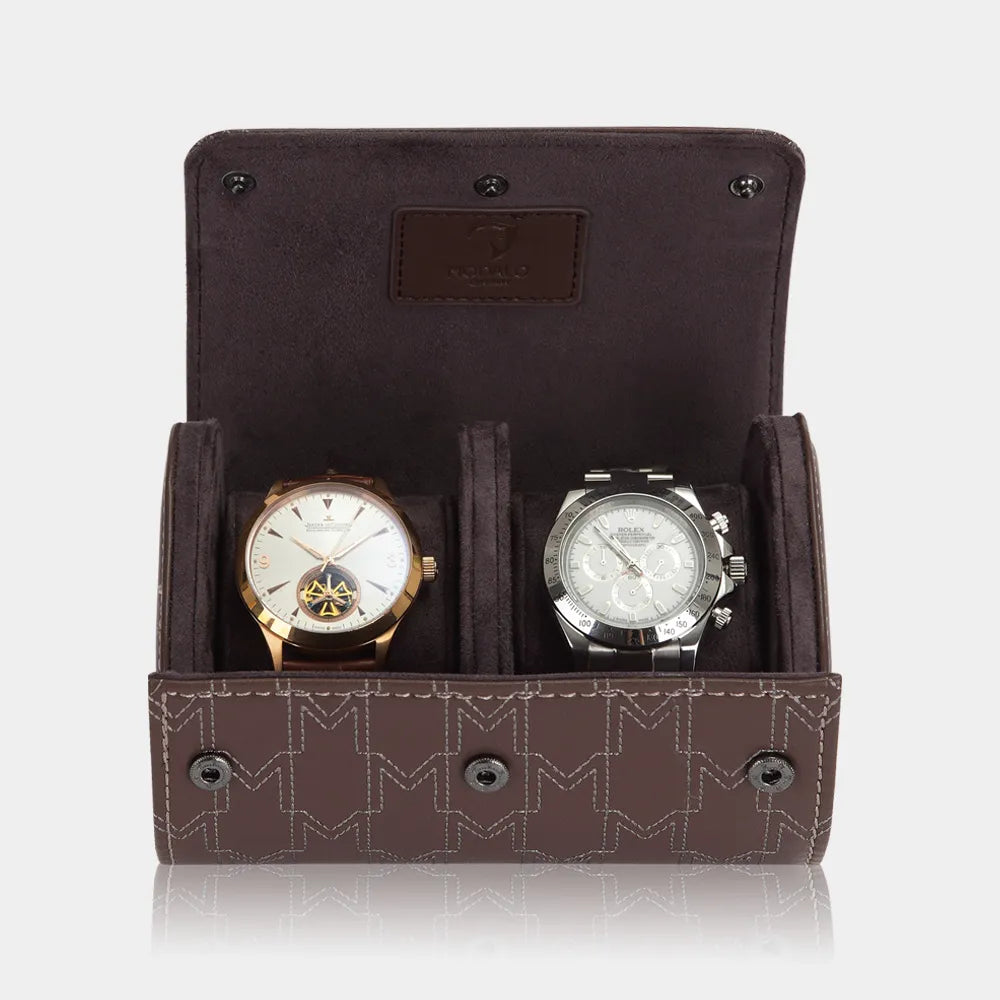 Boite à Montre - OPTIMUS 2 Montres Marron / Blanc