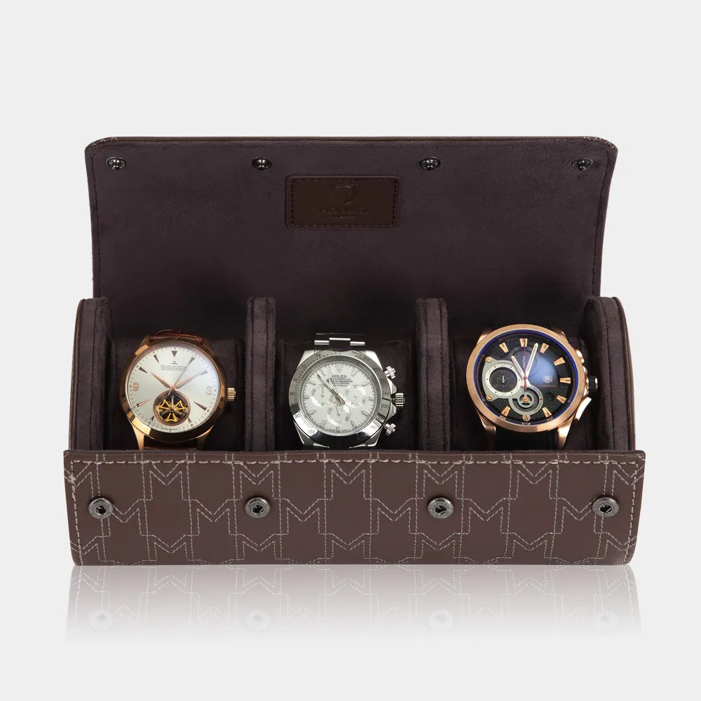 Boite à Montre - OPTIMUS 3 Montres Marron / Blanc