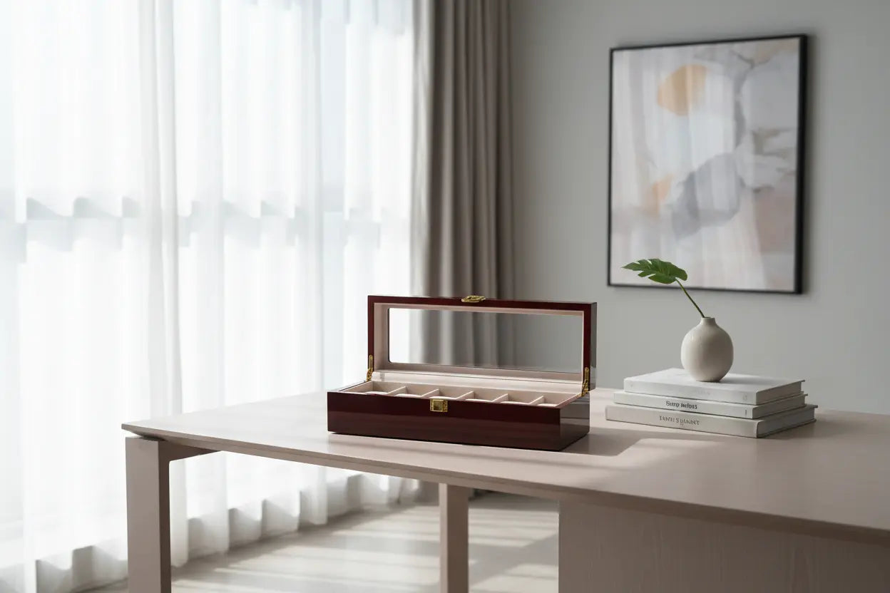 Boîte à montres Bois Rouge Nova - Série 6 - Maison Horloger