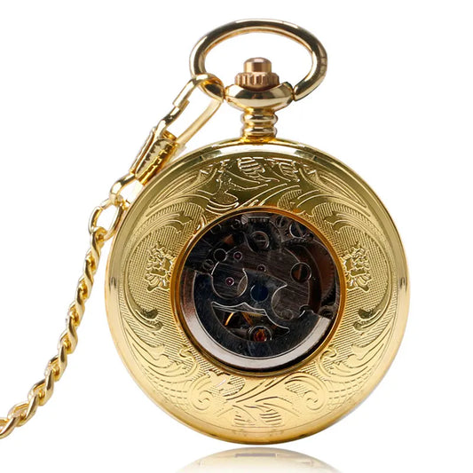 Montre à Gousset avec Chiffres Romains Gravés en Noir-Maison Horloger