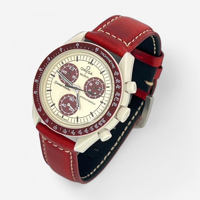 Bracelet MoonSwatch en Cuir Véritable