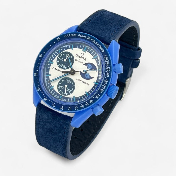 Bracelet MoonSwatch en Cuir Véritable Clair