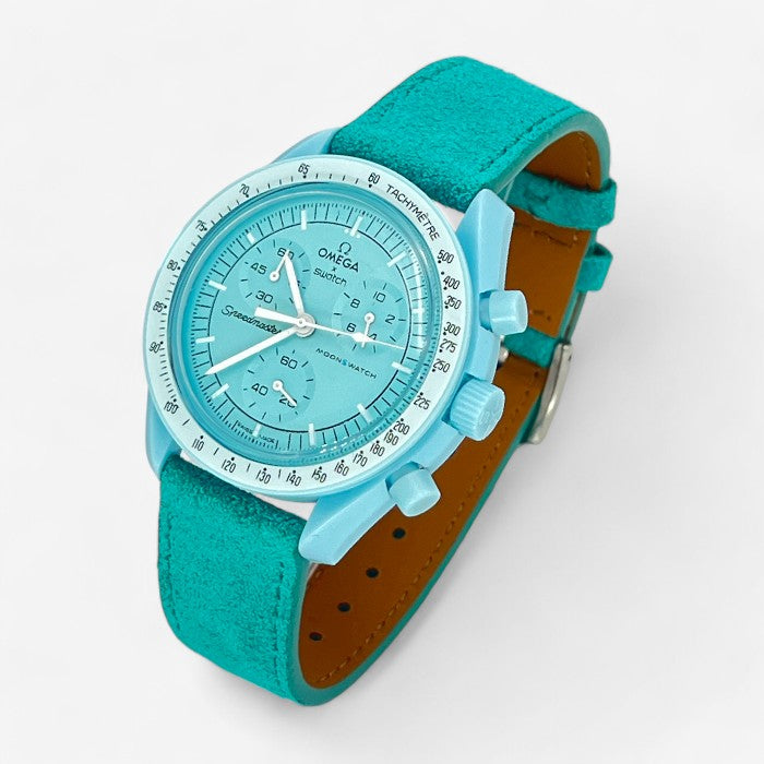 Bracelet MoonSwatch en Cuir Véritable Clair
