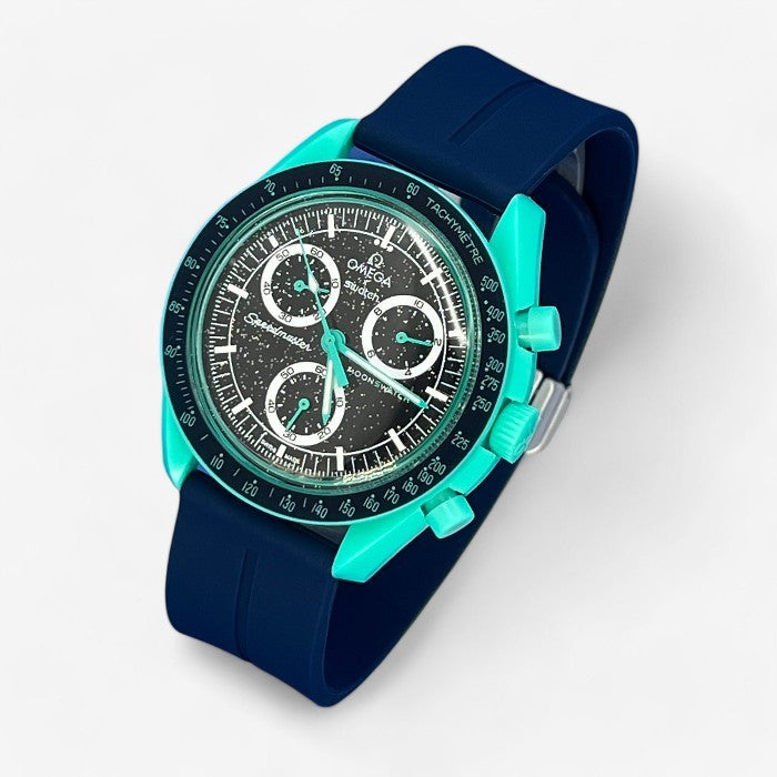 Bracelet MoonSwatch en Caoutchouc Rainuré à Clips