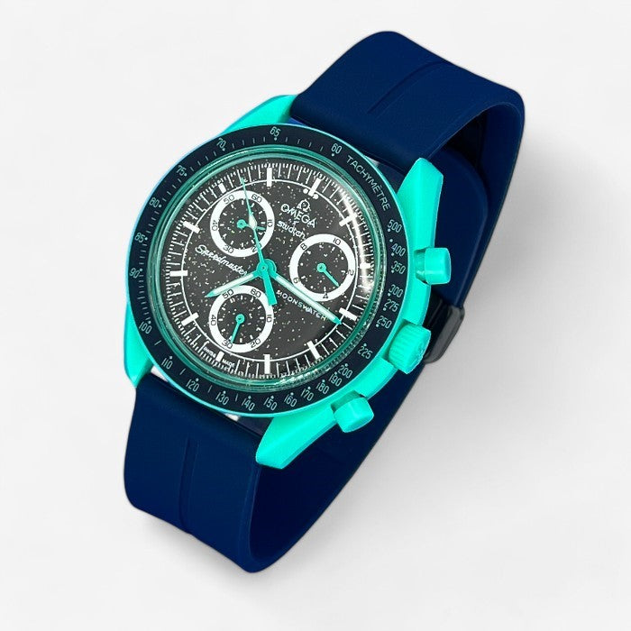 Bracelet MoonSwatch en Caoutchouc Rainuré à Clips