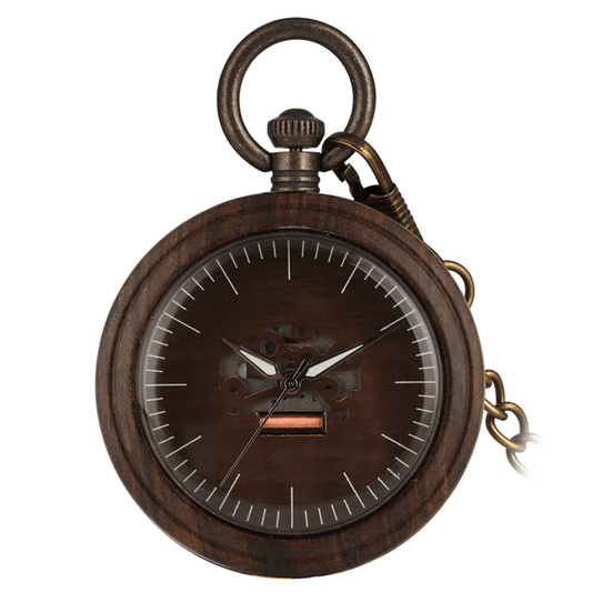 Montre À Gousset Bois Fumé