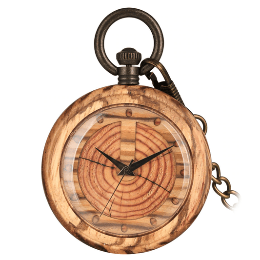 Montre À Gousset Brut de Bois