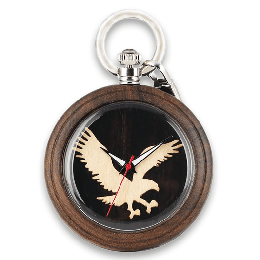 Montre À Gousset Bois - Aigle Majestueux