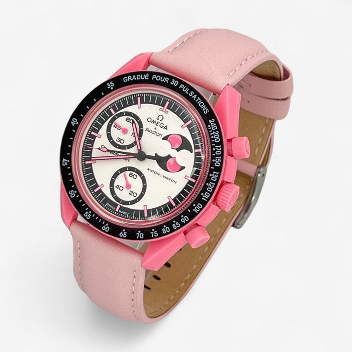 Bracelet MoonSwatch en Cuir Véritable Uni