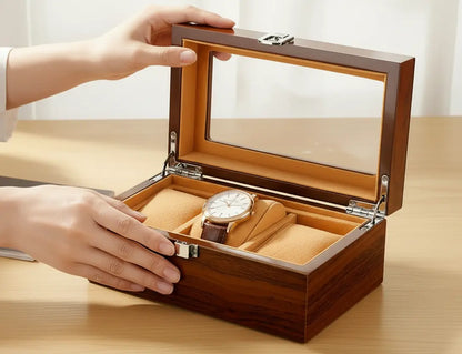 Boite à montre Bois Rouge Elegancia - Série 3 - Maison Horloger 