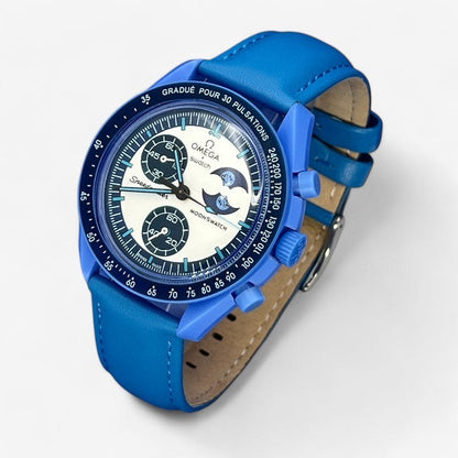 Bracelet MoonSwatch en Cuir Véritable Uni