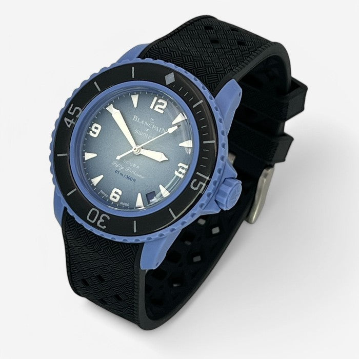 Bracelet Blancpain x Swatch en Caoutchouc à Carreaux