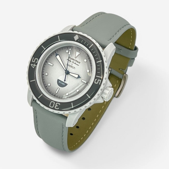 Bracelet Blancpain x Swatch en Cuir Véritable Lisse