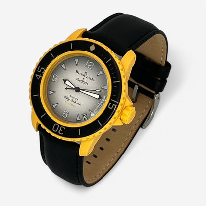 Bracelet Blancpain x Swatch en Cuir Véritable Lisse