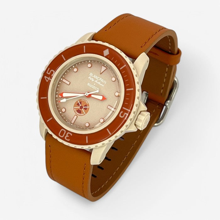 Bracelet Blancpain x Swatch Design en Cuir Véritable