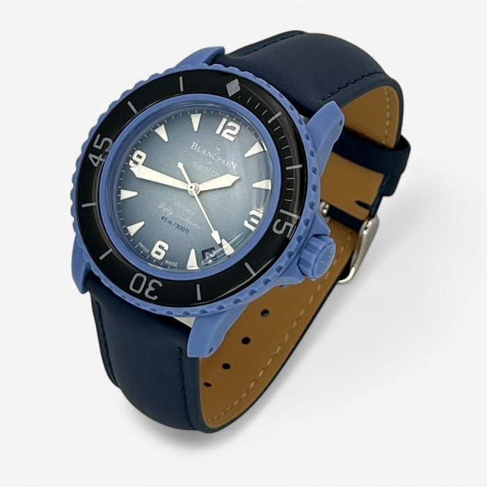 Bracelet Blancpain x Swatch en Cuir Véritable Lisse
