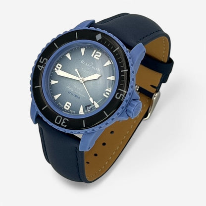Bracelet Blancpain x Swatch en Cuir Véritable Lisse