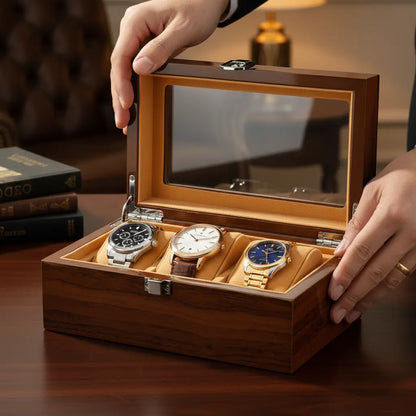 Boite à montre Bois Rouge Elegancia - Série 3 - Maison Horloger 