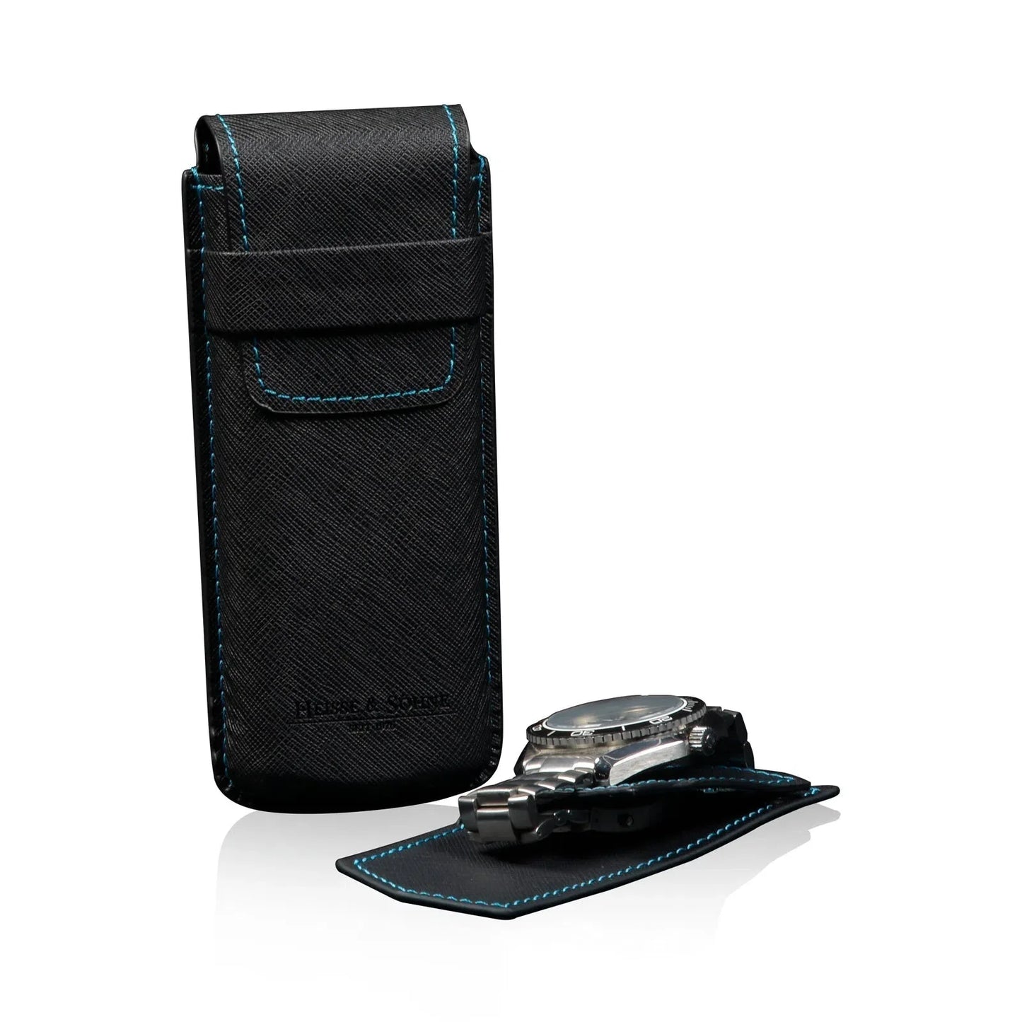 Boite à Montre - Etui Saffiano Bleu