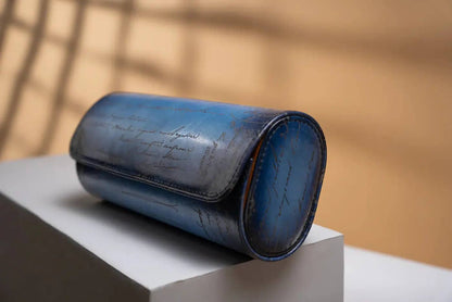 Boite à Montre - Galata Parchemin Platine Bleu