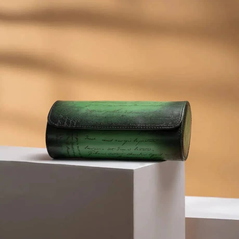 Boite à Montre - Galata Parchemin Platine Vert