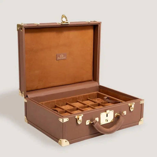 Boite à Montre - Trunk Safiano Camel