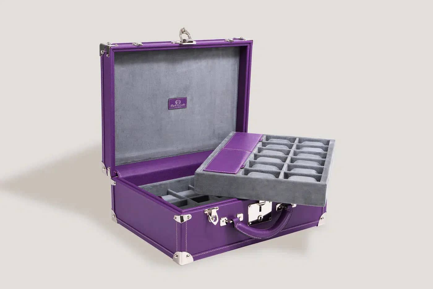 Boite à Montre - Trunk Safiano Purple