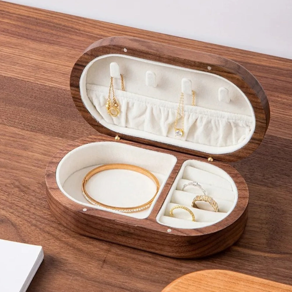 Petite Boîte À Bijoux En Bois De Voyage