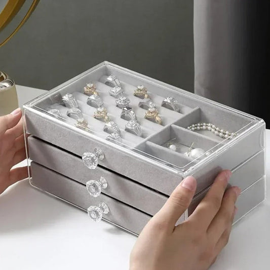 Boîte À Bijoux Transparent 3 Tirois