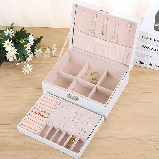 Boîte À Bijoux Cuir Blanc