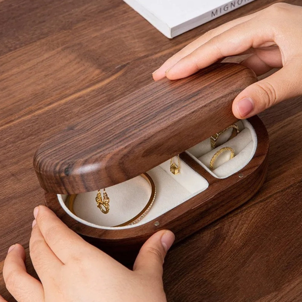Petite Boîte À Bijoux En Bois De Voyage