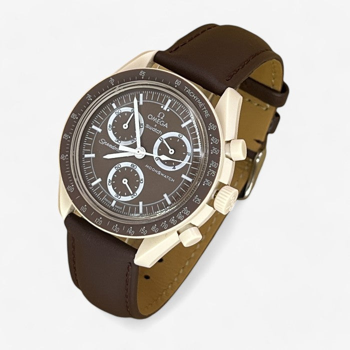 Bracelet MoonSwatch en Cuir Véritable Uni