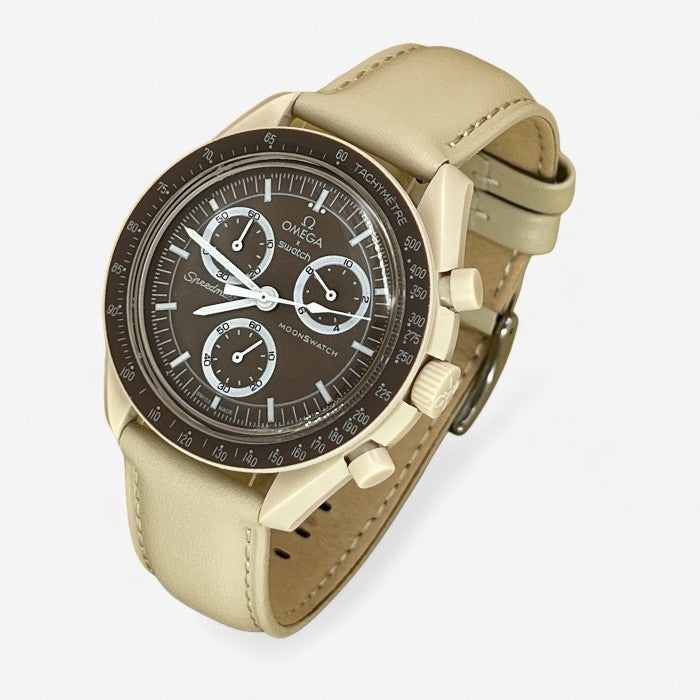 Bracelet MoonSwatch en Cuir Véritable Uni