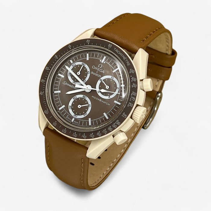 Bracelet MoonSwatch en Cuir Véritable Uni