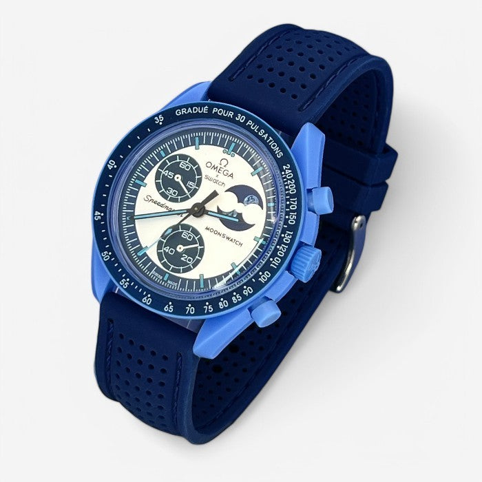 Bracelet MoonSwatch Premium en Caoutchouc Perforé