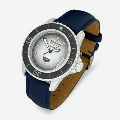 Bracelet Blancpain x Swatch en Cuir Véritable Lisse