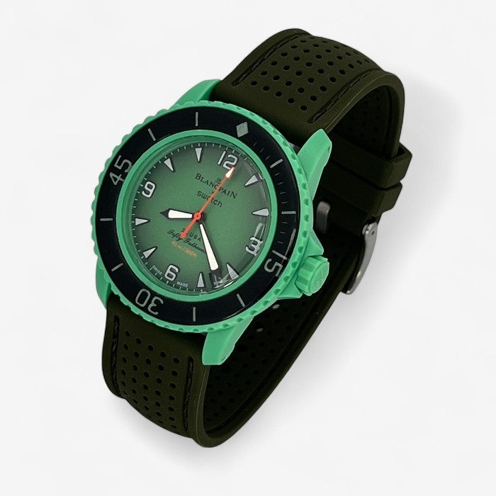Bracelet Blancpain x Swatch Premium Caoutchouc Perforé