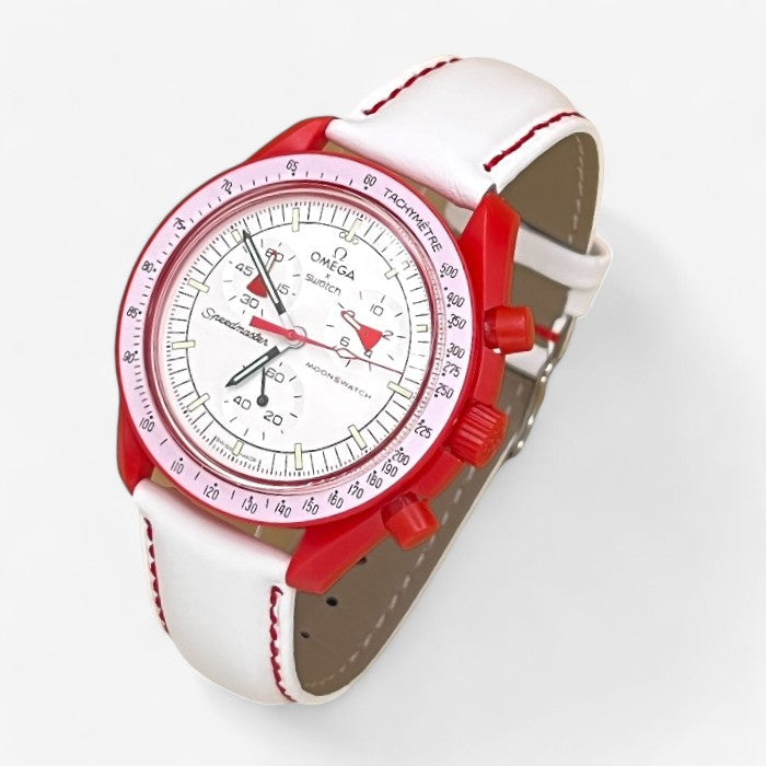 Bracelet MoonSwatch en Cuir Véritable Uni