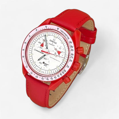 Bracelet MoonSwatch en Cuir Véritable Uni