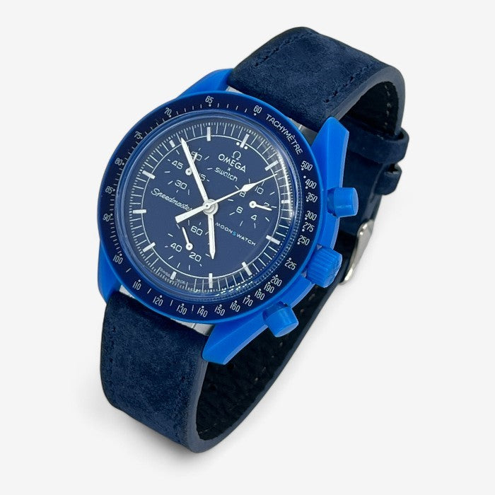 Bracelet MoonSwatch en Cuir Véritable Clair