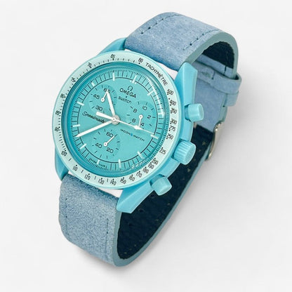 Bracelet MoonSwatch en Cuir Véritable Clair