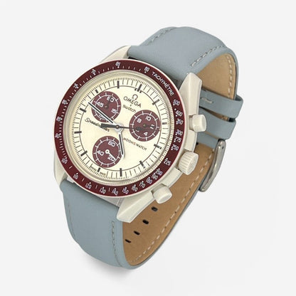 Bracelet MoonSwatch en Cuir Véritable Uni