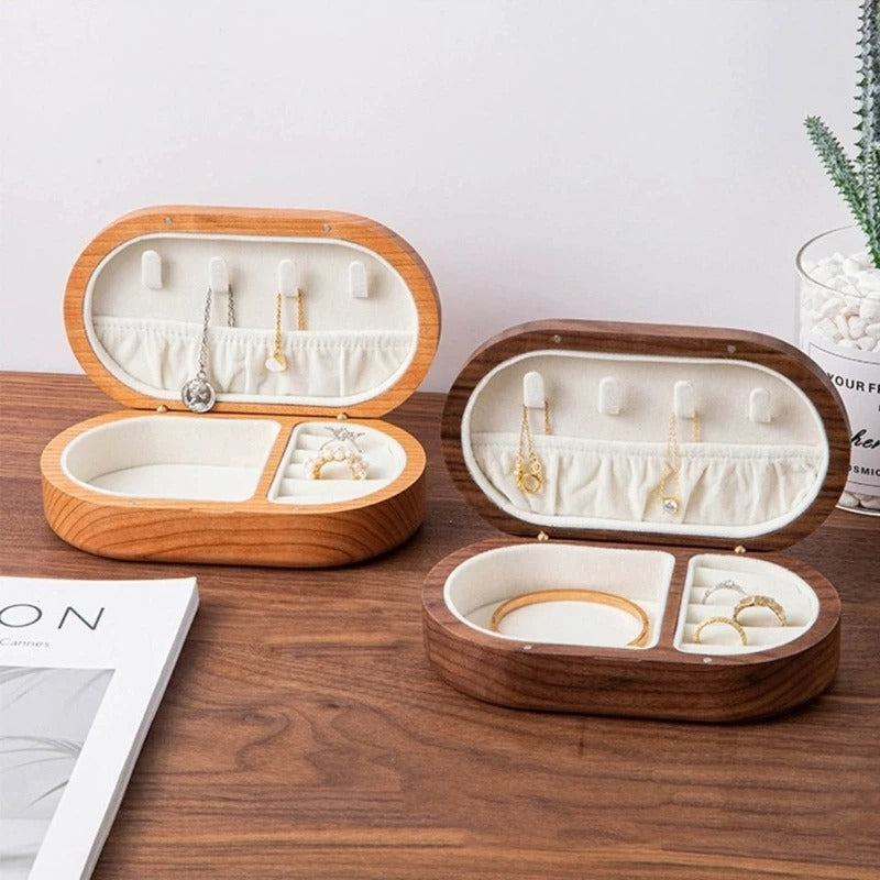 Petite Boîte À Bijoux En Bois De Voyage