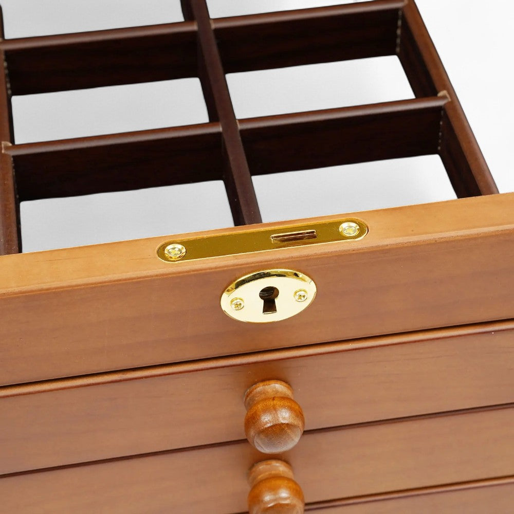 Boîte À Bijoux En Bois 6 Tiroirs